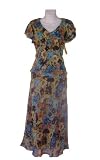 2 Pc Multi Color Floral Skirt Suit (Size 8)