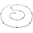 Dainty White Seed Pearl and Amethyst Platinum Overlay Sterling Silver Necklace Dainty White Seed Pearl and Amethyst Platinum Overlay Sterling Silver Necklace