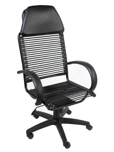 ITALMODERN Bungie Executive Office Chair, Black Bungies / Graphite Black Frame