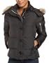 Marc New York Women's Quilted Cropped Jacket With Button Placket Enclosure, Black, Large
