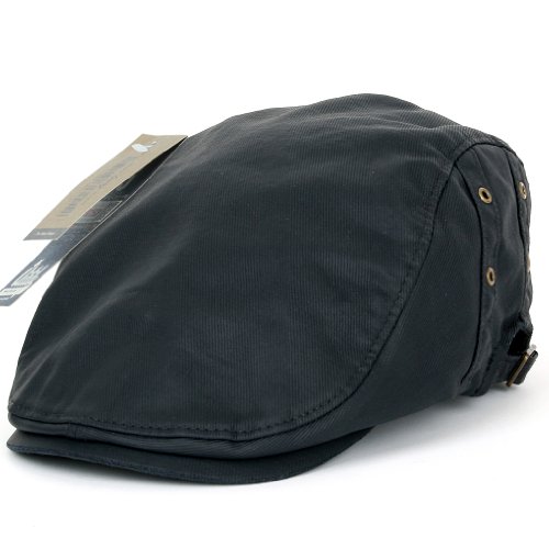 ililily Vintage Waxed Oil Canvas Flat Cap Ivy Newsboy Hunting Irish Driving Hat