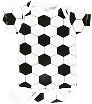 Bambino BallsBambino Sport Baby Sports Clothes - Short Sleeve Soccer Ball Onesie Outfit – Black and White