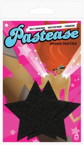 Pastease Black Glitter Star O/s