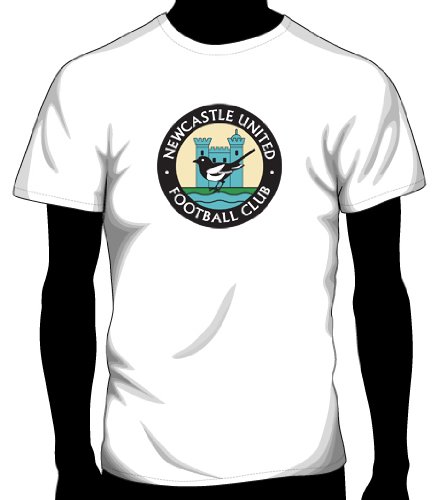 Newcastle United Retro Logo Soccer Tee, Adult 3X-Large - White