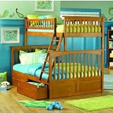 Atlantic Furniture Columbia Twin/Full Bunk Bed in Caramel Latte