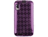 Flexible Plastic TPU Phone Protector Cover Case Light Purple Checkered For  ....