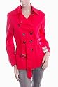 Schwarze Baumwolle Damen Trench Regen Jacke