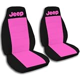 1990 Jeep Wrangler YJ seat covers. One front set of seat covers. Black and hot pink... by Designcovers