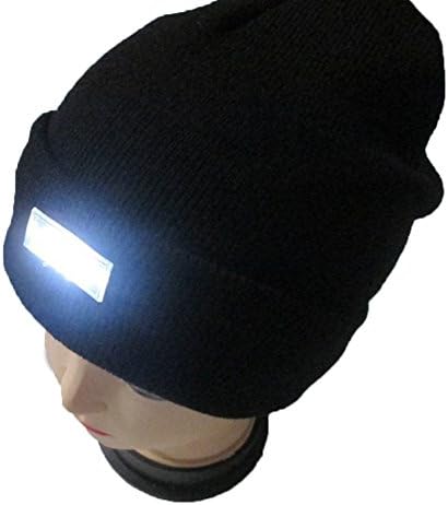 Unisex Ultra Bright 5 LED Lights Knitted Hat Night Fashing Cap Beanie