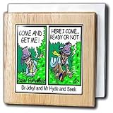 Review 3dRose LLC  / Dr. Jeky l And Mr. Hyde And Seek - 6 Inch Tile Napkin Holder