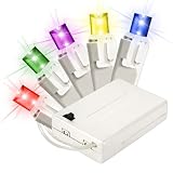 Multi-Color - Battery Operated - 20 LED Bulbs - Wide Angle Lens - Length 10 ft. - Bulb Spacing 5.5 in. - White Wire - Christmas Mini Light String - Christmas Lite Co. X5W2010