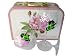 ArtisanStreet's Lilac Goblet Gift Set. 3 Piece Set Features 2 Wine Glasses with Matching Carrying Case. Beautiful Lilac Sprays Hand Painted on Clear Glass. One of a Kind, Signed by Artisan