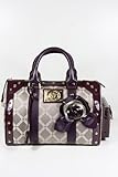 Versace Handbags Beige Fabric and Purple Leather DBFB717 Versace Handbags Beige Fabric and Purple Leather DBFB717