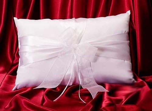 One Elegant White Satin Kneeling Pillow