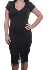 Elastane/Polyester Shift Mesh Short Sleeves  Dress