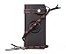 Tiding Men's Genuine Leather Long Wallet with Chain Hand Made Vintage Style Card Holder Bifold (Brown 7''3.5'')