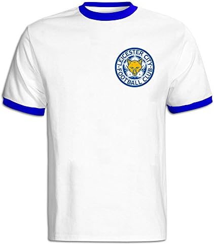 SHOWQEE Men's Leicester City Logo Contrast Color Short Sleeve Contrast Color Tshirts