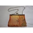 Yellow/Gold Silk Sequin Ladies Clutch Purse with Beautiful Beading and Stitching Detail'