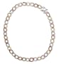 Tri Color Oval C.Z. Diamond Link Chain Necklace jewelry (Nice Valentine's Day Gift Special Sale)