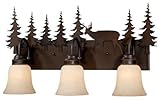 Vaxcel USA VL55403BBZ Bryce 3 Light Rustic Bathroom Vanity Lighting Fixture in Bronze, Glass