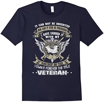 Men's Veterans t shirts - I own it forever the title Veteran XL Navy