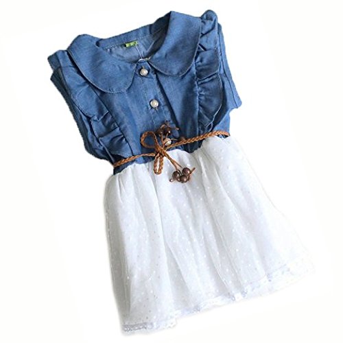 Baby Girls Child Princess Party Kid Summer Denim Jeans Dress Skirt