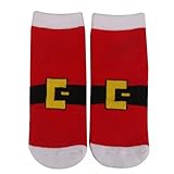 ノーブランド品 2ペア　ベビー　キッズ　綿100％ 　クリスマス柄　靴下　ソックス　16cm　1-3歳用　柔らかい - ベルト柄