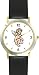 Kneeling Cherub or Angel Theme Cherub or Angel Theme - WATCHBUDDY&reg; DELUXE TWO-TONE THEME WATCH - Arabic Numbers - Black Leather Strap-Size-Large ( Men's Size or Jumbo Women's Size )