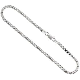 Sterling Silver 2.1 mm Heavy Italian Box Chain, NICKEL FREE. 7", 8", 16", 18", 20", 22", 24", 30"