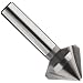 Magafor 434 Series Cobalt Steel Single-End Countersink, Uncoated (Bright) Finish, 3 Flutes, 82 Degrees, Round Shank