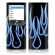 Blue Neon Flames Design Protective Decal Skin Sticker for Apple iPod nano 4G (4th Generation) Player