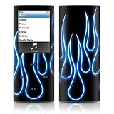 Blue Neon Flames Design Protective Decal Skin Sticker for Apple iPod nano 4G (4th Generation) Player