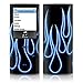 Blue Neon Flames Design Protective Decal Skin Sticker for Apple iPod nano 4G (4th Generation) Player