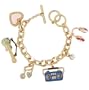 Gold Tone Music Charms Toggle Bracelet Fashion Jewelry