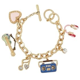 Buy Gold Tone Music Charms Toggle Bracelet Fashion Jewelry by PammyJ Bracelet
