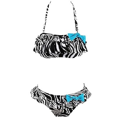 zebra ruffle bikini set