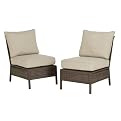 Home Rolston Wicker Sectional Armless Chair - Set of 2