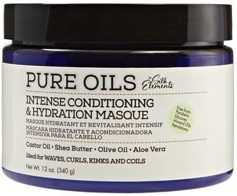 Pure Oils by Silk Elements Intense Conditioning &amp; Hydrating Masque for Waves, Curls, Kinks &amp; Curls &amp; a FREE Scalp Massage Brush!