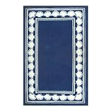 Nejad Rugs Shell Border 4 X 6 NAVY Area Rug