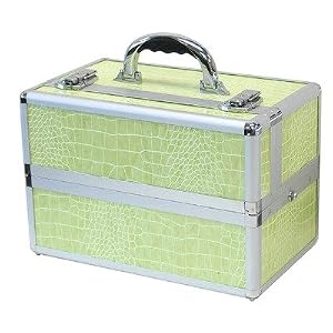 3 Divided Sliding Trays Beauty Case with 6 Bottom Compartments: 9 1/4
