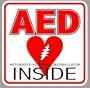 AED automated external defibrillator inside decal sticker
