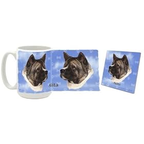 Akita Mug & Coaster Gift Box Combo - Dog/Puppy/Canine Edition Beverage Drinkware