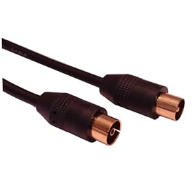 10 Metre Black Gold Plated Male - Female Shielded Coaxial Aerial Cable by Cable Mountain