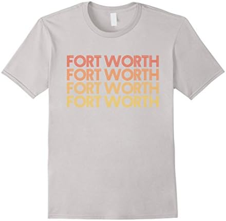 Men's Fort Worth, Texas - Retro Vintage T Shirt 3XL Silver