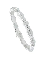 sterling Silver stampato Chain 16 in. Oval Link Necklace (Also Available in 18"), 5/16 in. (8mm) wide