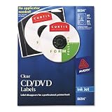 Avery CD/DVD Clear Glossy Labels & Inserts for Inkjets 30 Pack (08694)