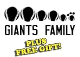 13" x 5.5" Giants Baseball Family Vinyl Sticker Decal [Die-cut, White] + with Free Baseball Pencil