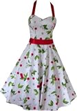 Pretty Kitty Fashion - Robe - Blanc avec Cerises Rouges