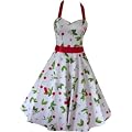 Pretty Kitty Fashion 50s Kirsche Wei� Rot Neckholder Kleid