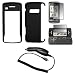 SMOOTH BACK Black Rubberized Snap-On Cover Hard Case Cell Phone Protector + LCD Screen Protector + Rapid Car Charger for LG enV Touch VX11000